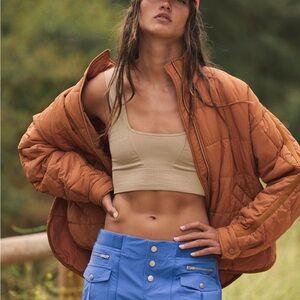 Free People Pippa Packable Puffer Jacket in Toasted Coconut